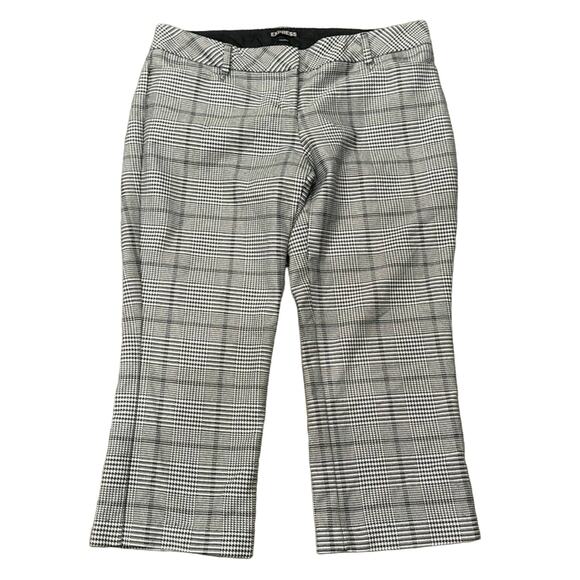 Express Women's Columnist Houndstooth Capris Pants Size 8 - Picture 1 of 7